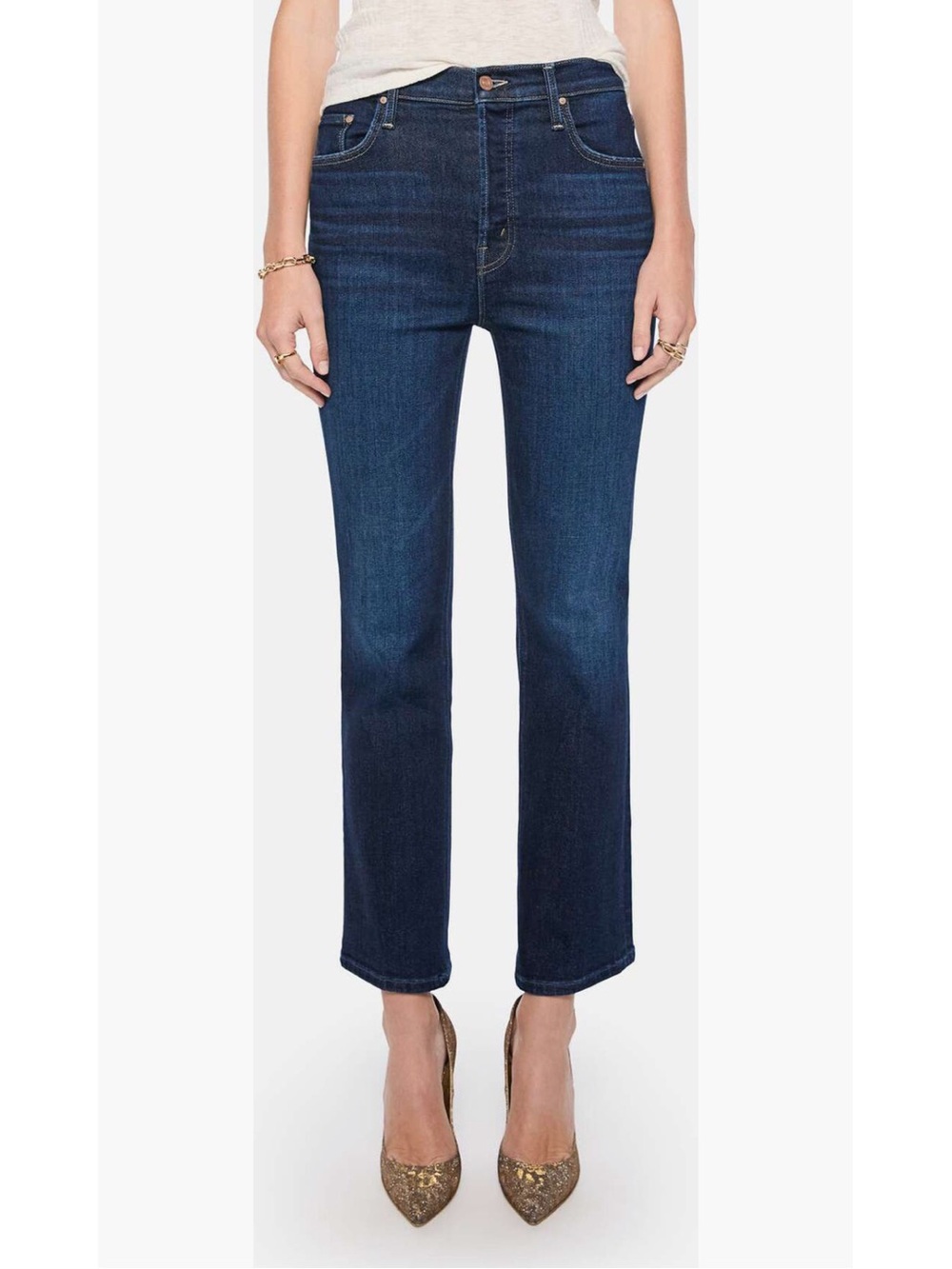MOTHER Denim The Tripper Flood Jeans in Hard Stop Honey New!